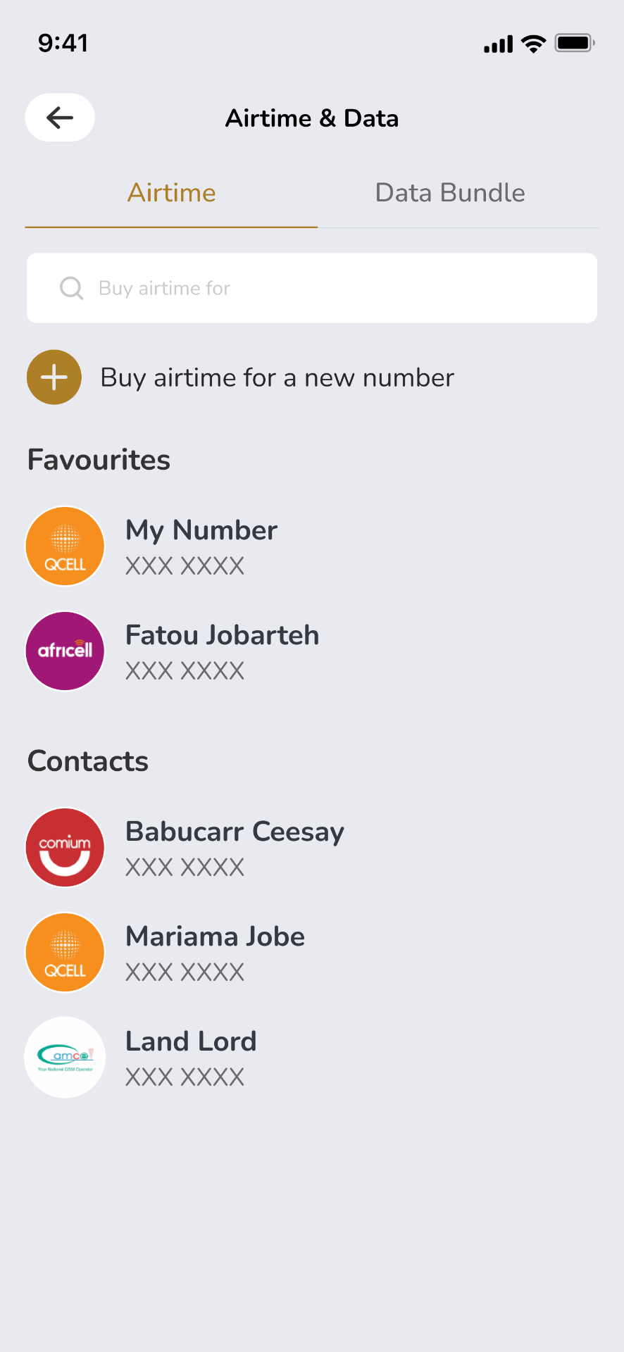 Airtime & Data screenshot