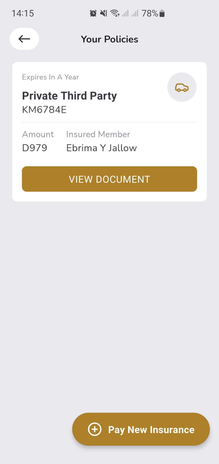 Insurance - Step 2: Pay & Get Document