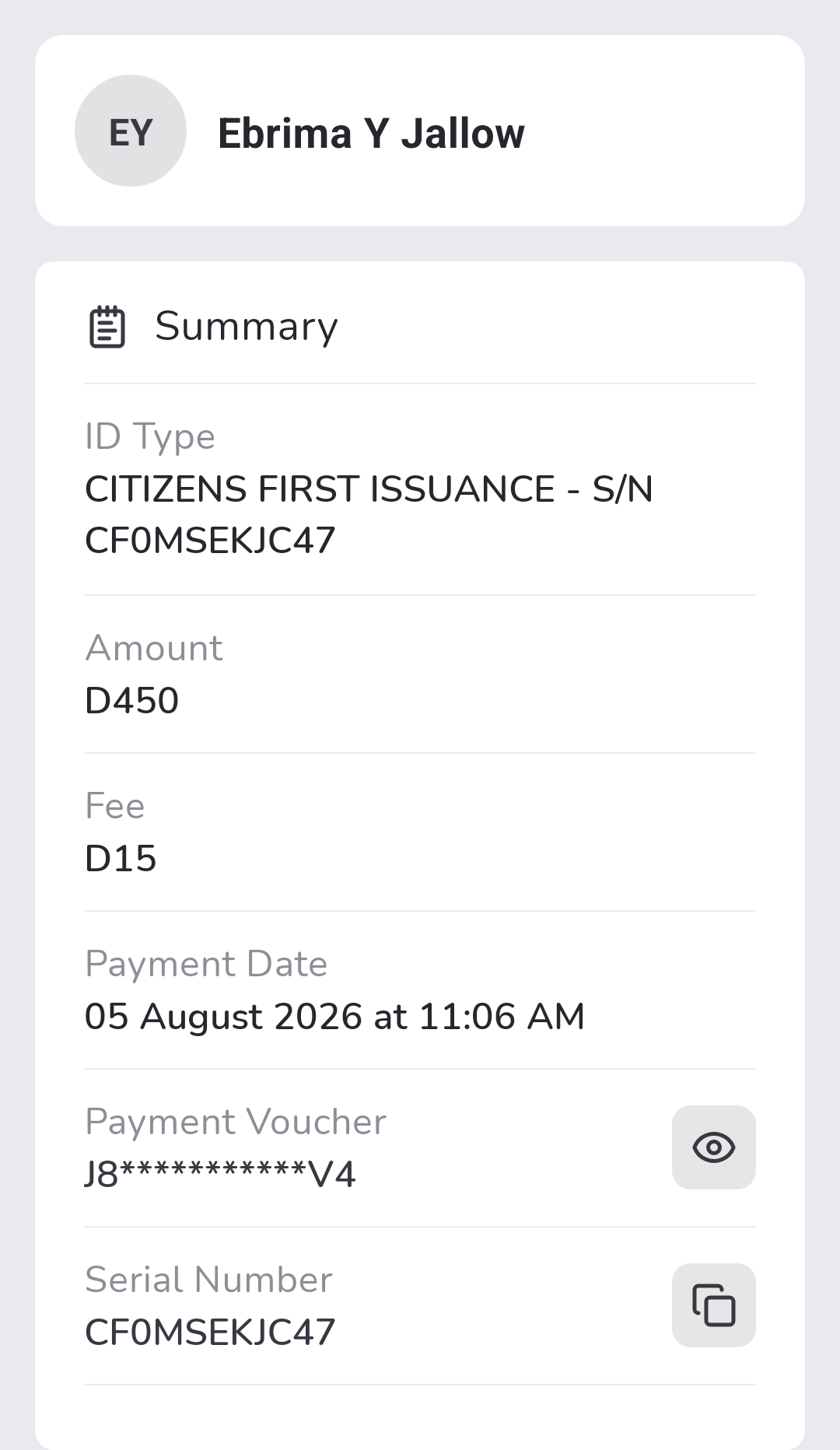 National ID Card - Step 3: Pay & Get Registered